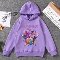 KPop Demonų Medžiotojų Hoody Vaikams Kawaii Animacinių Filmukų Drabužiai Madingas Violetinis Hoody Drabužiai Anime Plonas Džemperis Viršutiniai Drabužiai Vaikų Dovana 140 pink