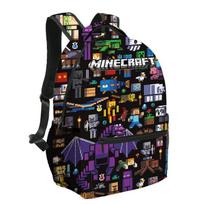 16 colių Minecraft žaidimo 3D spausdinimo vaikiškos kuprinės mergaitėms ir berniukams, vaikiški mokykliniai krepšiai, animacinis darželinio amžiaus kuprinė juoda