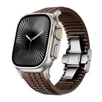 Prabangus silikoninis dirželis Apple Watch Ultra 3/2/1 49mm serijai 11/10 46mm Sportinė apyrankė iWatch 9 8 7 6 5 SE 45mm 44mm Ultra 3-2-1 49mm ruda