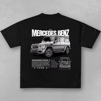 2025 Spausdinti Vintažiniai Marškinėliai Medvilniniai Mercedes Benz Rašto Trumpomis Rankovėmis Gatvės Tendencija Hip Hop Harajuku Unisex ir Unisex Marškinėliai L gray