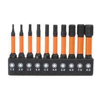 10Pcs Allen Wrenches Drill Bit Set Impact Hex Head Screwdriver Bit Set 1/4inch Hex Shank Hex Bit Maintenance Tool