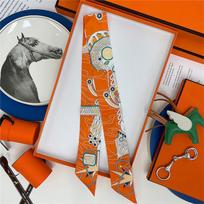 Šilkinis Aukštos Kokybės Prabangus Skara Moteriška Galvos Juosta Plaukų Juosta Foulard Kaklaskarė Plonos Skaros Aksesuarai 5x85cm orange