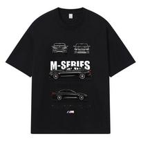 2026 Bmw M5 F90 Spausdinti Grafiniai Streetwear Y2k Harajuku Vyriški Moteriški Drabužiai 100% Medvilnės T-shirt Laisvi Didelio Dydžio Vasariniai Vyriški T-shirt M juoda