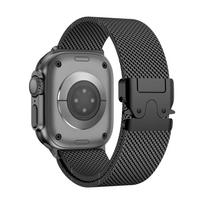 Titano milanietiška apyrankė Apple watch Ultra 3 Juosta 49mm 46 45 41 42 44 correa apyrankė Dirželiai Series 11 10 9 8 7 6 5 SE \'poi9 42 45 44 49 S11-46mm juoda