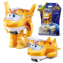 Super Wings Mini NAUJAS Jett 2 coliai Transformuojamas robotas į lėktuvą 3 žingsniais Deformuojamos veiksmo figūrėlės 2 režimai Transformuojamas vaikiškas žaislas orange