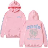 Vintažinis žuvų zodiako ženklas su gobtuvu James Arthur Merch Y2K megztinis Harajuku laisvalaikio Hip Hop gatvės apranga moterims vyrams mada aukštosios mados megztinis M rožinė