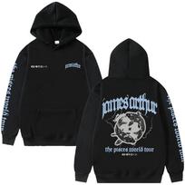 Vintažinis žuvų zodiako ženklas su gobtuvu James Arthur Merch Y2K megztinis Harajuku laisvalaikio Hip Hop gatvės apranga moterims vyrams mada aukštosios mados megztinis XXXL juoda
