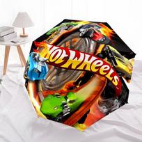 1 vnt. Automatiškai susilankstantis skėtis - „Hot Wheels“ raštas, Nešiojamas ir sulankstomas dizainas su 8 šonkauliais, Kalėdinės ir gimtadienio dovanos įvairiaspalvis