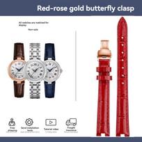 Tissot Jiali Little Beauty T126 Apyrankė Moterims 1853 Moteriškas Modelis Įpjova Apyrankė 12x4mm 14x5mm T126010 Karvės Odos Laikrodžio Dirželis 14mm-5mm red