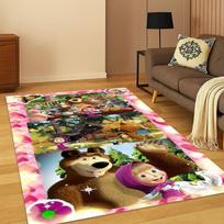 3D Masha ir Lokys Animacinis Kilimas Kilimas Miegamajam Svetainei Sofai Durų Kilimėlis Namų Dekoras, Vaikų Žaidimų Zonos Kilimas Neslystantis Kalėdinė Dovana 40x60cm brown