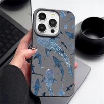 Whale Shark Phone Case For iPhone 17 16e 16 Pro Max 12 13 14 15 Pro Max 11 17 Air Shockproof Leather Texture Silicone TPU Cover iPhone 13 Pro