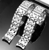 Klasikinė 316L nerūdijančio plieno laikrodžio apyrankė, tinkama Tissot Couturier T035 – 18mm 22mm 23mm 24mm, Sidabrinis lenktas vientisų grandžių apyrankė 22mm sidabras