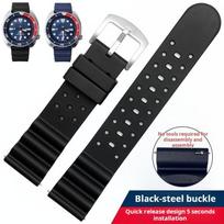 22m Vyriškas Seiko oro skylutės fluoro gumos laikrodžio dirželis Water Ghost 007 Abalone mažas mm Srpa21j1 SKX007 skardinė Silikoninis laikrodžio dirželis 22mm black