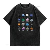 Geologija Rūdos Mineralai Brangakmeniai ir Kristalai Uoliena Juokingi Marškinėliai vintage Skalbti Patogūs Universalūs Unisex vyriški mada Minkšti XL black