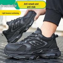 Lightweight Breathable Steel Toe Work Shoes: Anti-Smash, Anti-Puncture, Wear-Resistant, Soft Sole for Long-Lasting Comfort. 938~M Black EVA Sole;45 white