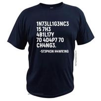 Stephen Hawking Marškinėliai Protas yra gebėjimas prisitaikyti prie pokyčių Marškinėliai Medvilniniai Gryni Marškinėliai Viršūnės 3XL black