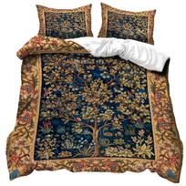 William Morris 'Auksinė lelija' patalynės komplektas su 2 užvalkalais pagalvėms, minkštas mikropluošto patalynės komplektas Karališkojo/Karalienės dydžio, Jakobietiškų gėlių antklodės užvalkalas 70x133cm 2pcs black