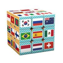 3x3x3 Maginis dėlionės kubas Spausdintas nacionalinės vėliavos raštas Pakavimo kubai Vaikų dovanos Mokomieji Fidget greičio kubo žaislai Vaikams St Praktinis naudojimas blue