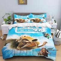 Ledynmetis Animacinis Filmas Antklodės ir Pagalvės Užvalkalų Rinkinys, Vaikų Lovos Patalynės Rinkinys, Miegamojo Puošmena Šventinė Dovana. 135x200cm blue