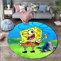 Animacinis SpongeBob SquarePants spaudinys Apvalus kilimas svetainei, miegamajam, stalui ir kėdei, sofai, namų dekoravimui, zonos kilimas, prabangi dovana 60cm