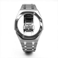 GA2100 Mod rinkinys Poliruotas metalinis dėklas apyrankė Skirta Casio G-SHOCK GA-2100 GA-2110 GA-B2100 Nerūdijančio plieno rėmelis laikrodžio dirželis Aksesuarai GA2100 2110 B2100 black