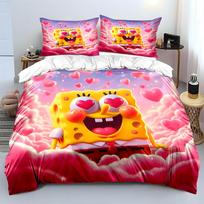 3 vnt. animacinis SpongeBob spausdintas patalynės komplektas vaikams berniukams mergaitėms Nauja 3D spausdinta lovatiesė Užvalkalas antklodei Užvalkalas pagalvei Miegamojo dekoras 200x220cm