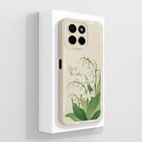 For Honor X8 X8A X8B X8C dėklas Elegantiški gėlių raštai Minkštas skysto silikono telefono dėklas For Honor X 8 4G 5G Pilnas apsaugos buferis Honor X8b white