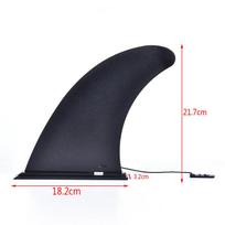 Didelis vieno pelekuko SUP ir mažas šoninis pelekas. Nuimamas pelekas longboardui, banglentei ir irklentei. Greitas keičiamas pelekas. black
