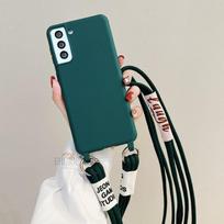 Kryžinė virvelė-dirželis dėklui Samsung Galaxy A16 A36 A17 A55 A35 S24 FE S25 S26 Ultra, vienspalvis silikoninis minkštas dėklas Galaxy S26 Ultra&Case & Strap black