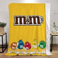 M&M's Linksmas pledas sofoms Prabangūs patalynės komplektai Paplūdimio rankšluostis Lovos pledai Veidukai Purus languotas Namų interjero metamas pledas keliams Minkštas snaudaliukui 75x90cm yellow