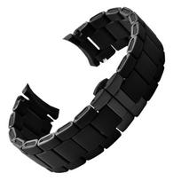 Pakeičiama plieninė, guma dengta laikrodžio apyrankė, skirta Armani AR5889/5890/5905/5920 - Vyriška ir moteriška, 20mm/23mm pločio 23mm black