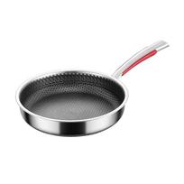 316L nerūdijančio plieno nelipni dvipusė keptuvė kiaušiniams ir kepsniams, be dangos, plokščiu dugnu. 24cm Pan black