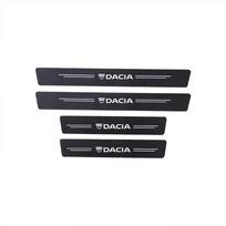 4 vnt. Automobilio durų slenksčio apsauginės lipdukai Anglies pluošto lipdukai Dacia logotipui Duster Spring Logan Sandero Jogger Lodgy Bigster Dokker black