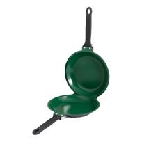 Double-Sided Reversible Cooking Pan for Eggs Burgers Pancakes Foldable Kitchen Cookware Breakfast Preparation Tool žalia