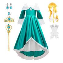 Vaikų princesės suknelės kostiumas Lengva poliesterio suknelė Sceninė apranga ir kasdienis drabužis Helovino, Cosplay, Gimtadienio šventėms 140cm B blue