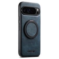 360° besisukantis magnetinis stovas, vaškuotos grūdėtos odos telefono dėklas, skirtas Google 10 Pro XL 9A 9 8A 8 7A 7, atsparus smūgiams, su Magsafe dangteliu Google Pixel 8 Pro mėlyna