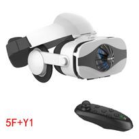 Išmaniojo telefono 3D VR akiniai, virtualiosios realybės akiniai, mobiliesiems žaidimams ir vaizdo įrašams VR Glasses+Y1B Gamepad white