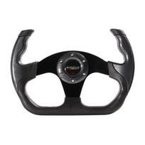 Sportinis Lenktyninis 13 colių 330mm Plokščias Drift Vairas D tipo PU Universalus PCD=70mm black