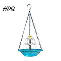 Outdoor Bird Feeder Solar Fountain Bath Cascade Hanging Birdbath Powered Water Hummingbird Shower Bowl for Garden Patio Yard Decor Easy Hang oranžinė