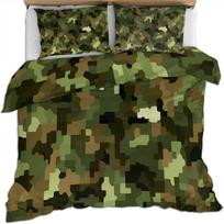 Karinio stiliaus patalynės užvalkalų komplektas, Camo miegamojo komplektas vaikams, paaugliams, berniukams, mergaitėms, kambario dekoravimui, su raštu Camo, antklodės užvalkalas su 1 pagalvės užvalkalu 75*50 70x133cm 2pcs&Duvet Cover black