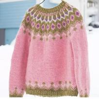 Moterų apvalios kaklo iškirptės ilgomis rankovėmis Fair Isle rašto megztinis reguliarus prigludimas laisvalaikio megztinis viršus 2XL pink
