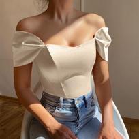 Moterims Satino Off Shoulder Korsetas Viršus Be Rankovių Liemens Suspaudėjas Bustier Blizgus Marškinėliai Vasaros Mada Slim Fit Marškiniai M smėlis