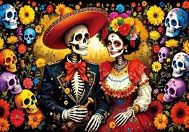 Mirusiųjų dienos vakarėlio fonas Meksikietiška fiesta Cukrinio kaukolės gėlės Fotografijos fonas Dia DE LOS MUERTOS Vakarėlio reikmenys Vinyl 100X75cm red