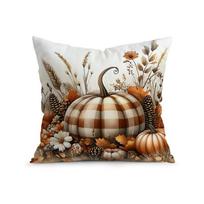 45x45cm Rudens languota moliūgų rašto užvalkalas pagalvei Miegamojo sofos pagalvės užvalkalas 100% poliesterio pagalvės užvalkalas Namų dekoras Peach skin 18*18(CM)-1Pcs beige