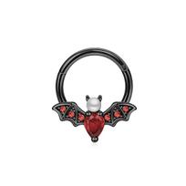 16G 316L Stainless Steel Halloween Bat Hinged Clicker Septum Ring Daith Tragus Helix Rook Earring Piercing Jewelry 10mm