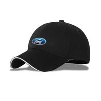 For Ford Focus Kuga Edge Smax Ranger Mustang Fiesta Unisex Car Emblem Embroidered Hat Baseball Cap Outdoor UV Protection Decor black