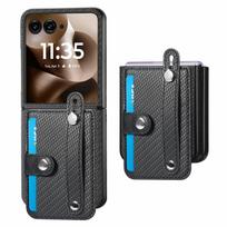 Anglies pluošto odinis dėklas Motorola Razr 60 50 40 Ultra dėklas Moto Razr 60 50 40 telefono dėklui Apyrankė Kortelių laikiklis Piniginė Motorola Razr 50 juoda