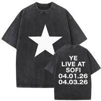 Vintage Washed Kanye West Bully New Album 2026 Graphic T Shirt Mens Rap Gothic Punk Hip Hop Short Sleeve Tshirt Man Streetwear S black