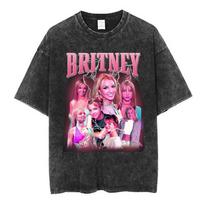 Britney Spears The Britney Tour 2001 Vintage Išplėtiniai Marškinėliai Vyrams Moterims Medvilniniai Marškinėliai Harajuku Trumpomis Rankovėmis Per dideli Marškinėliai XL pink