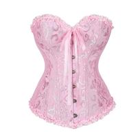 Moteriškas korsetas su raišteliais Bustier kostiumui S rožinė